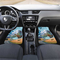 New Zealand South Island Car Mats Te Waipounamu Aoraki Kea Bird LT14 Set 2pcs - Front Blue - Polynesian Pride