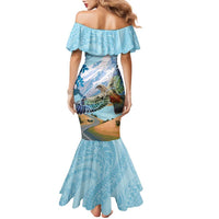 New Zealand South Island Family Matching Mermaid Dress and Hawaiian Shirt Te Waipounamu Aoraki Kea Bird LT14 - Polynesian Pride