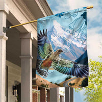 New Zealand South Island Garden Flag Te Waipounamu Aoraki Kea Bird LT14 House Flag Blue - Polynesian Pride