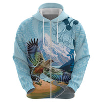 New Zealand South Island Hoodie Te Waipounamu Aoraki Kea Bird LT14 - Polynesian Pride