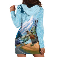 New Zealand South Island Hoodie Dress Te Waipounamu Aoraki Kea Bird LT14 - Polynesian Pride