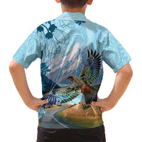 New Zealand South Island Kid Hawaiian Shirt Te Waipounamu Aoraki Kea Bird LT14 - Polynesian Pride