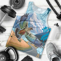 New Zealand South Island Men Tank Top Te Waipounamu Aoraki Kea Bird LT14 - Polynesian Pride