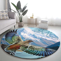 New Zealand South Island Round Carpet Te Waipounamu Aoraki Kea Bird LT14 - Polynesian Pride