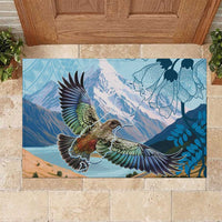 New Zealand South Island Rubber Doormat Te Waipounamu Aoraki Kea Bird LT14 Blue - Polynesian Pride