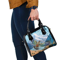 New Zealand South Island Shoulder Handbag Te Waipounamu Aoraki Kea Bird LT14 - Polynesian Pride