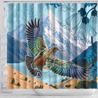 New Zealand South Island Shower Curtain Te Waipounamu Aoraki Kea Bird LT14 - Polynesian Pride