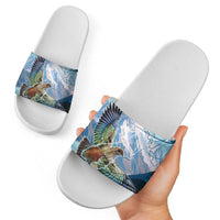 New Zealand South Island Slide Sandals Te Waipounamu Aoraki Kea Bird LT14 - Polynesian Pride