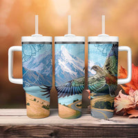 New Zealand South Island Tumbler With Handle Te Waipounamu Aoraki Kea Bird LT14 - Polynesian Pride