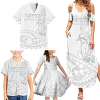 Polynesia Brain Cancer Awareness Family Matching Summer Maxi Dress and Hawaiian Shirt In May We Wear Grey LT14 - Polynesian Pride