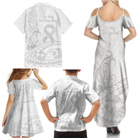 Polynesia Brain Cancer Awareness Family Matching Summer Maxi Dress and Hawaiian Shirt In May We Wear Grey LT14 - Polynesian Pride