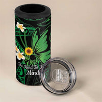Polynesia Mental Health Awareness 4 in 1 Can Cooler Tumbler Green Ribbon Be Kind To Your Mind LT14 - Polynesian Pride