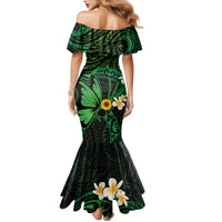 Polynesia Mental Health Awareness Family Matching Mermaid Dress and Hawaiian Shirt Green Ribbon Be Kind To Your Mind LT14 - Polynesian Pride