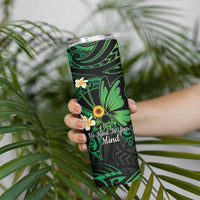 Polynesia Mental Health Awareness Skinny Tumbler Green Ribbon Be Kind To Your Mind LT14 - Polynesian Pride