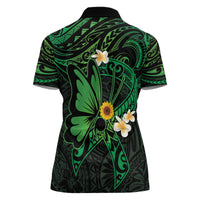 Polynesia Mental Health Awareness Women Polo Shirt Green Ribbon Be Kind To Your Mind LT14 - Polynesian Pride