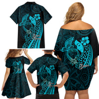 Polynesia World Ovarian Cancer Day Family Matching Off Shoulder Short Dress and Hawaiian Shirt You Matter Polynesian Women LT14 - Polynesian Pride