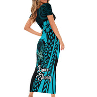 Polynesia World Ovarian Cancer Day Family Matching Short Sleeve Bodycon Dress and Hawaiian Shirt You Matter Polynesian Women LT14 - Polynesian Pride