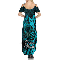 Polynesia World Ovarian Cancer Day Family Matching Summer Maxi Dress and Hawaiian Shirt You Matter Polynesian Women LT14 - Polynesian Pride