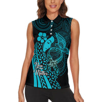 Polynesia World Ovarian Cancer Day Women Sleeveless Polo Shirt You Matter Polynesian Women LT14 - Polynesian Pride