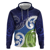 Southland New Zealand Hoodie Maori Koru Flag Color LT14 Pullover Hoodie Blue - Polynesian Pride