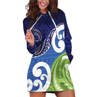 Southland New Zealand Hoodie Dress Maori Koru Flag Color LT14 Blue - Polynesian Pride
