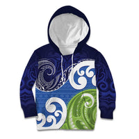 Southland New Zealand Kid Hoodie Maori Koru Flag Color LT14 Hoodie Blue - Polynesian Pride