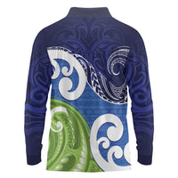 Southland New Zealand Long Sleeve Polo Shirt Maori Koru Flag Color LT14 - Polynesian Pride
