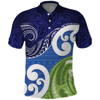 Southland New Zealand Polo Shirt Maori Koru Flag Color LT14 Blue - Polynesian Pride