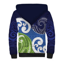 Southland New Zealand Sherpa Hoodie Maori Koru Flag Color LT14 - Polynesian Pride