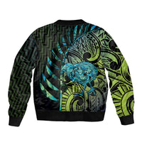Southland Takehe Pounama Bomber Jacket Aotearoa Poutama Paua Shell Fern