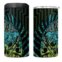 Southland Takehe Pounama 4 in 1 Can Cooler Tumbler Aotearoa Poutama Paua Shell Fern LT14 One Size: 16 oz Black - Polynesian Pride