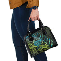 Southland Takehe Pounama Shoulder Handbag Aotearoa Poutama Paua Shell Fern