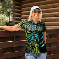 Southland Takehe Pounama Women Polo Shirt Aotearoa Poutama Paua Shell Fern LT14 - Polynesian Pride