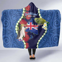 Southland Anniversary Day Hooded Blanket Murihiku 1861 Maori Bird Mix Pohutukawa LT14 One Size Blue - Polynesian Pride
