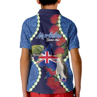Southland Anniversary Day Kid Polo Shirt Murihiku 1861 Maori Bird Mix Pohutukawa LT14 - Polynesian Pride
