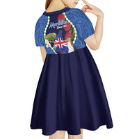 Southland Anniversary Day Kid Short Sleeve Dress Murihiku 1861 Maori Bird Mix Pohutukawa LT14 - Polynesian Pride