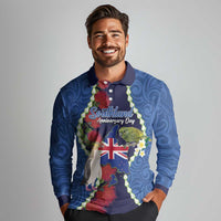 Southland Anniversary Day Long Sleeve Polo Shirt Murihiku 1861 Maori Bird Mix Pohutukawa LT14 - Polynesian Pride