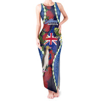Southland Anniversary Day Tank Maxi Dress Murihiku 1861 Maori Bird Mix Pohutukawa LT14 Women Blue - Polynesian Pride