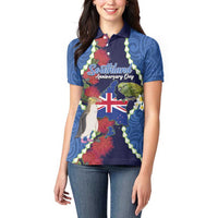 Southland Anniversary Day Women Polo Shirt Murihiku 1861 Maori Bird Mix Pohutukawa LT14 - Polynesian Pride