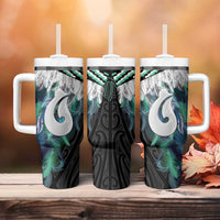 Aotearoa Korowai Motif Tumbler With Handle Hei Matau Poutama Maori Pattern
