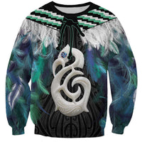 Aotearoa Korowai Motif Sweatshirt Hei Manaia Poutama Maori Pattern