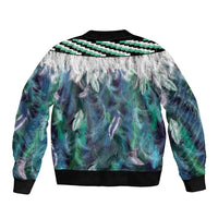 Aotearoa Korowai Motif Bomber Jacket Maori Wheku Poutama LT14 - Polynesian Pride