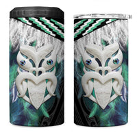 Aotearoa Korowai Motif 4 in 1 Can Cooler Tumbler Maori Wheku Poutama LT14 One Size: 16 oz Turquoise - Polynesian Pride