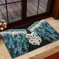Aotearoa Korowai Motif Rubber Doormat Maori Wheku Poutama