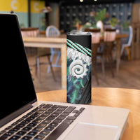 Aotearoa Korowai Motif Skinny Tumbler Maori Koru Poutama LT14 - Polynesian Pride