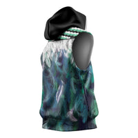 Aotearoa Korowai Motif Sleeveless Hoodie Maori Koru Poutama - Polynesian Pride