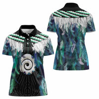 Aotearoa Korowai Motif Women Polo Shirt Maori Koru Poutama LT14 - Polynesian Pride