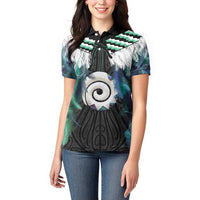 Aotearoa Korowai Motif Women Polo Shirt Maori Koru Poutama LT14 - Polynesian Pride