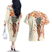 Heiva i Tahiti Couples Matching Off The Shoulder Long Sleeve Dress and Hawaiian Shirt Ori Tahitian Dance Tiare Maori LT14 - Polynesian Pride