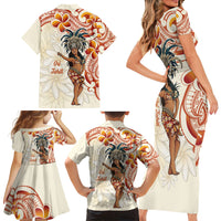 Heiva i Tahiti Family Matching Short Sleeve Bodycon Dress and Hawaiian Shirt Ori Tahitian Dance Tiare Maori LT14 - Polynesian Pride
